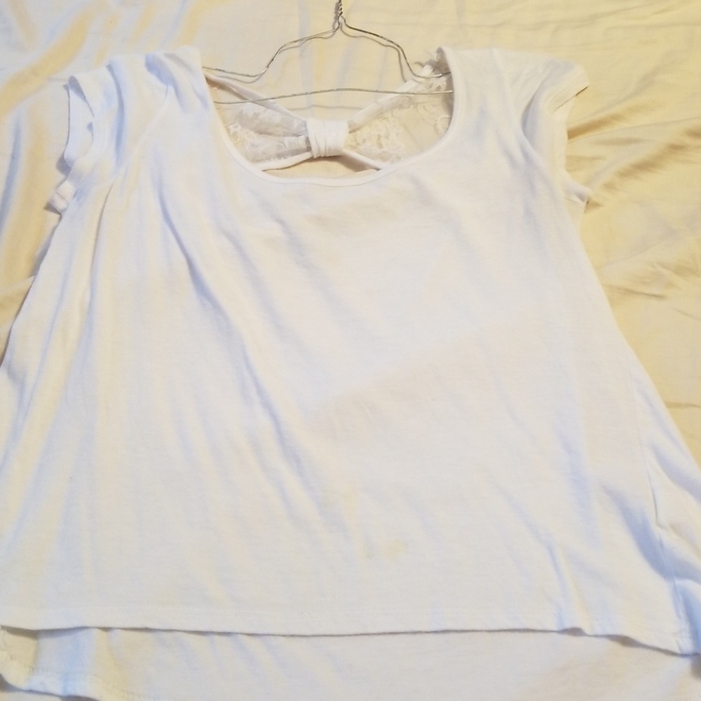Open back white t shirt